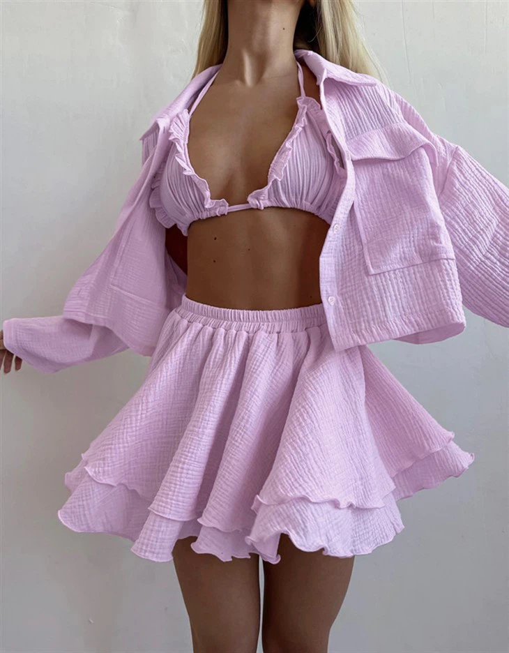 Bavlněné sexy pyžamo s dlouhým rukávem